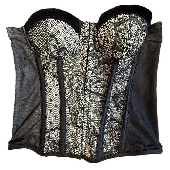 Whimsigoth Dark Fairy Grunge Coquette Sexy Lacey Strapless Corset Lingerie Top - Picture 1 of 9